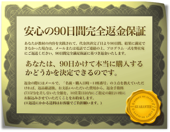 90日の返金保証