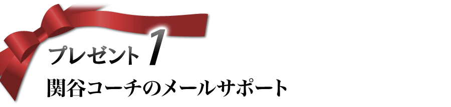プレゼント 1 関谷コーチの30日間メールサポート